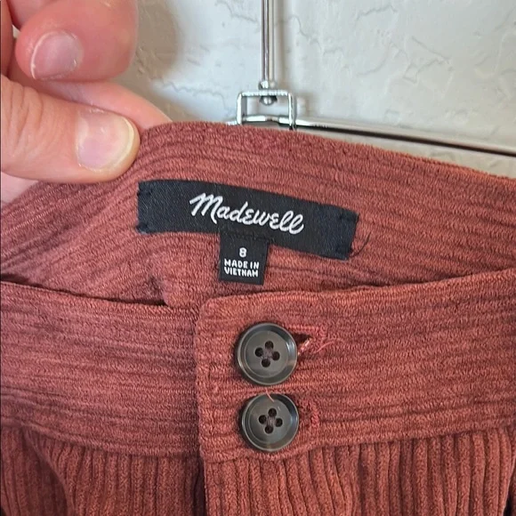 Madewell Corduroy High-Rise Tapered Pants, Size 8, Dusty Redwood - Picture 8 of 13